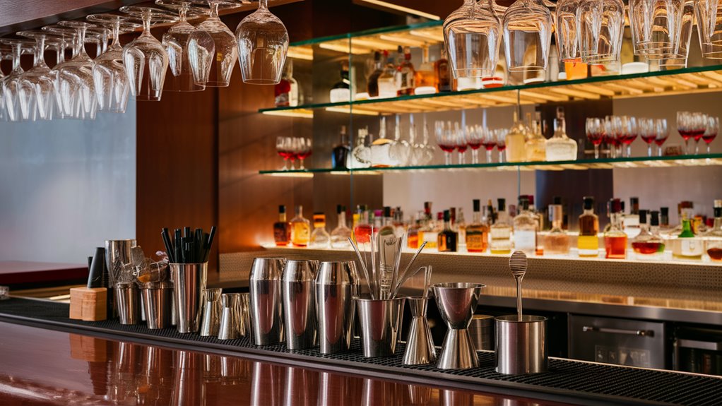 organize bar equipment setup