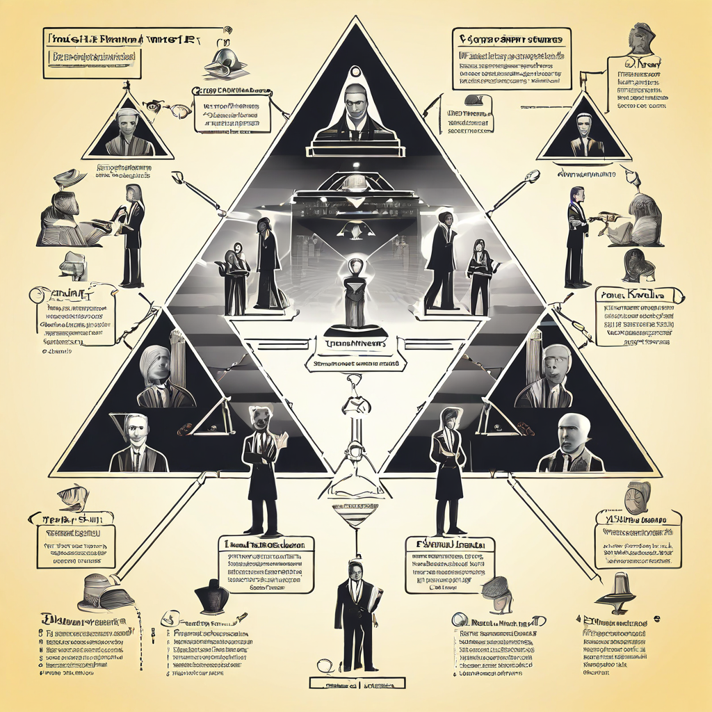 피라미드 사기로 친구를 유인하고 조종하는 단계별 과정을 설명하는 순서도.