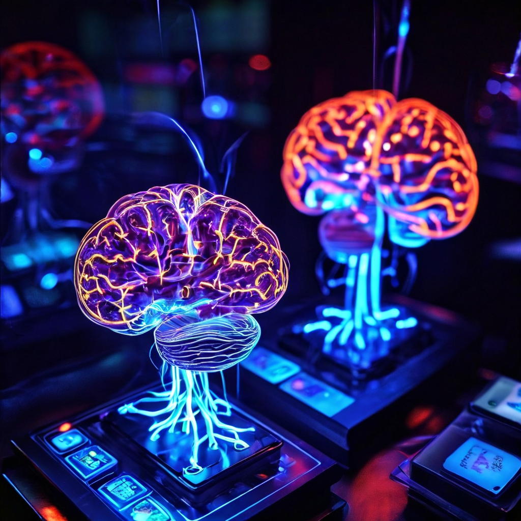 가챠 게임과 도박이 뇌의 동일한 보상 회로를 자극하는 유사한 원리를 보여주는 그림.