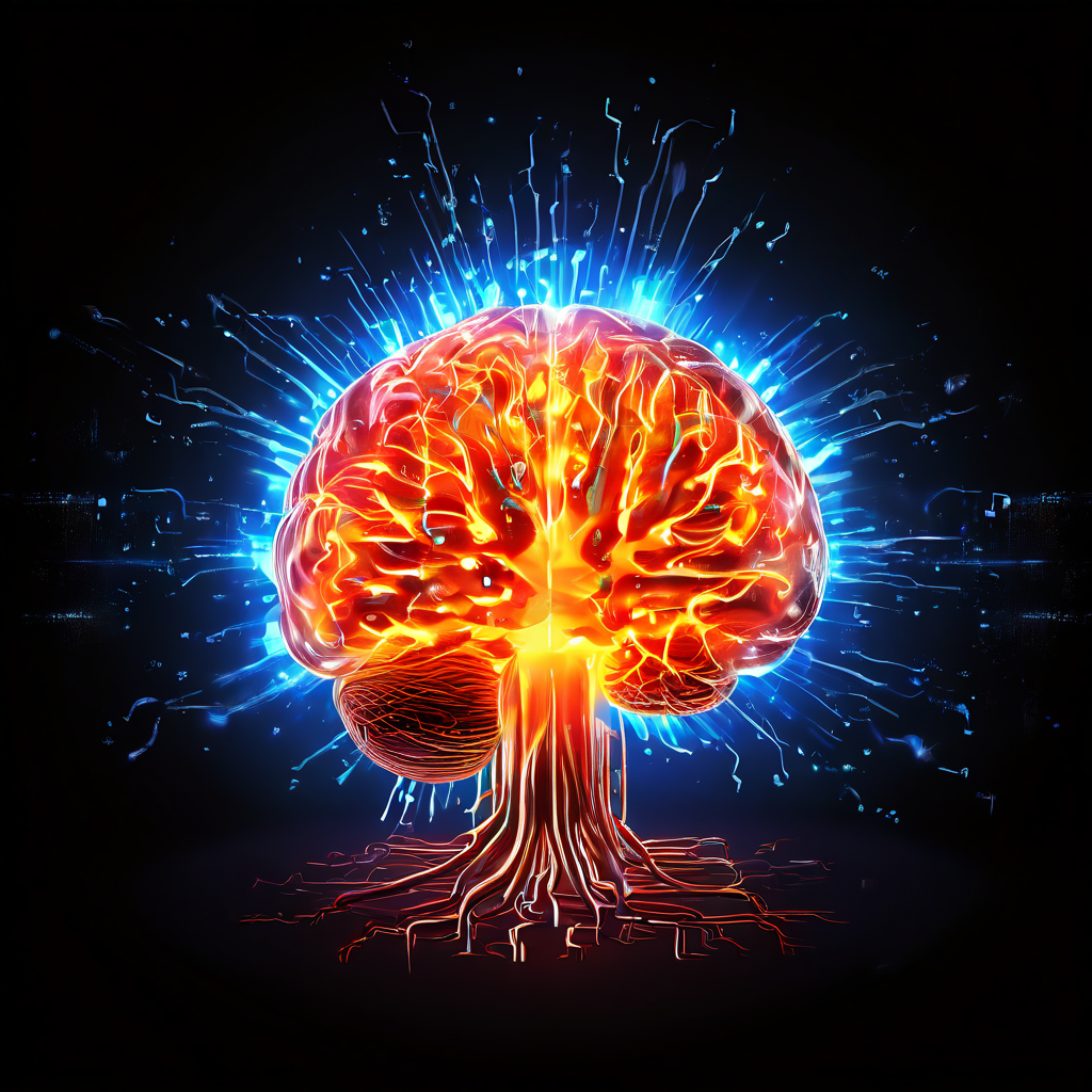 즉각적인 만족에 대한 갈망으로 신경세포가 활성화된 뇌를 묘사하는 그림.