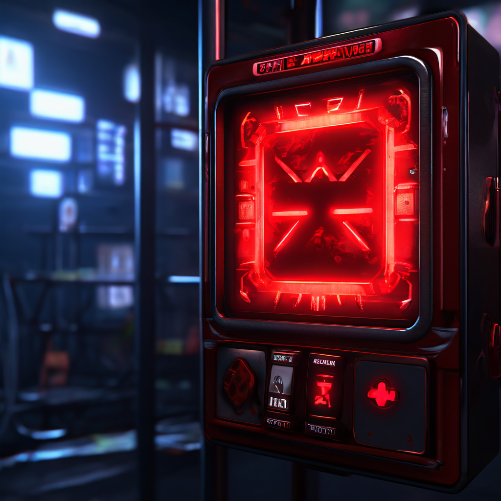 친숙한 뽑기 습관의 위험성을 경고하는 뽑기 기계 화면을 보여주는 이미지.