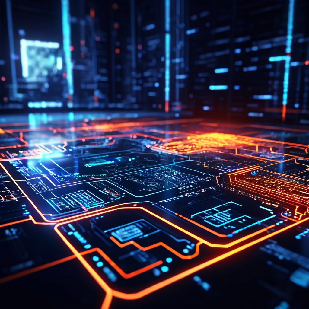 첨단 디지털 포렌식 기술로 시스템 취약점을 정밀 분석하여 보안 허점을 파고드는 미래의 사이버 수사 기법을 시각적으로 보여주는 이미지.