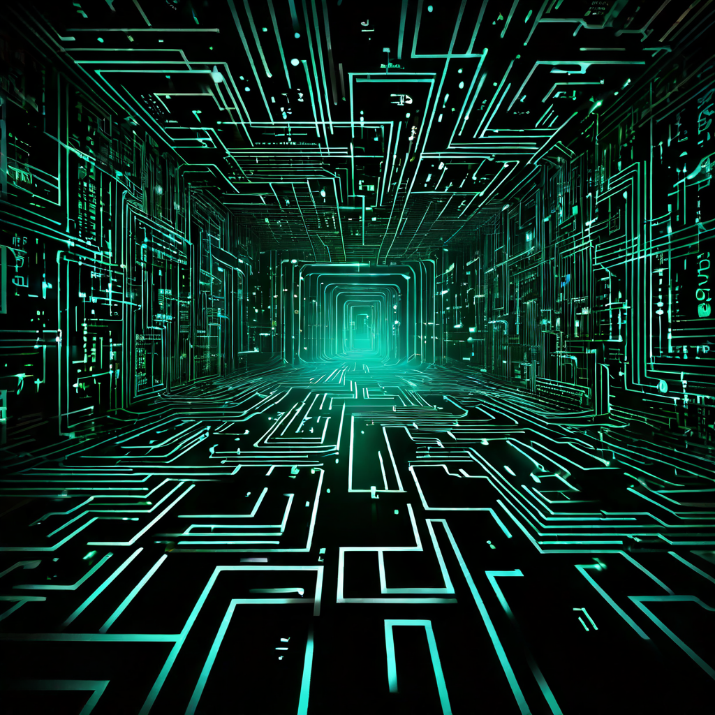 복잡하게 얽힌 디지털 금융 데이터 속에서 자금의 흐름을 정밀하게 추적하여 숨겨진 거래 경로를 밝혀내는 과정을 시각화한 이미지.