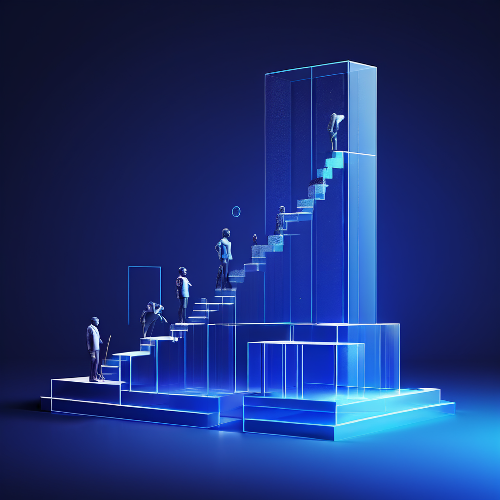 사용자 그룹 간의 보이지 않는 벽이 장벽으로 작용하여 플랫폼의 성장 그래프 상승을 가로막는 문제를 상징적으로 보여주는 그림.