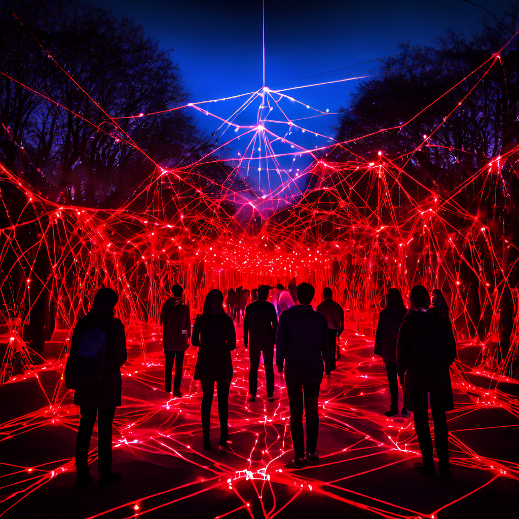 친구 추천 시스템의 사용자 연결망을 데이터 분석하여 어뷰징으로 의심되는 위험 경로를 특정하고 이상 패턴을 시각적으로 보여주는 이미지.