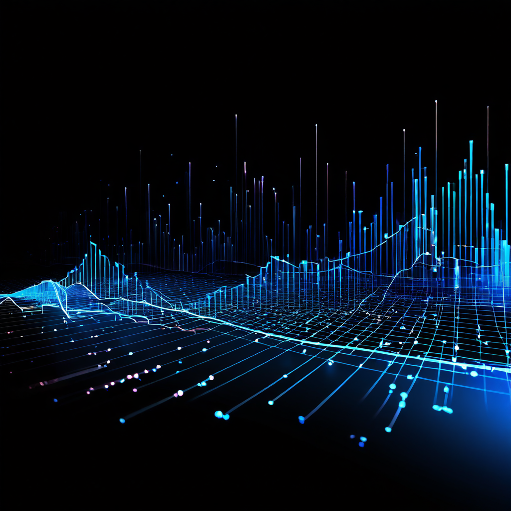 SEO 최적화를 통해 신규 웹사이트의 불안정한 데이터 지표가 점차 안정적인 성장세로 개선되는 과정을 시각화한 데이터 그래프.