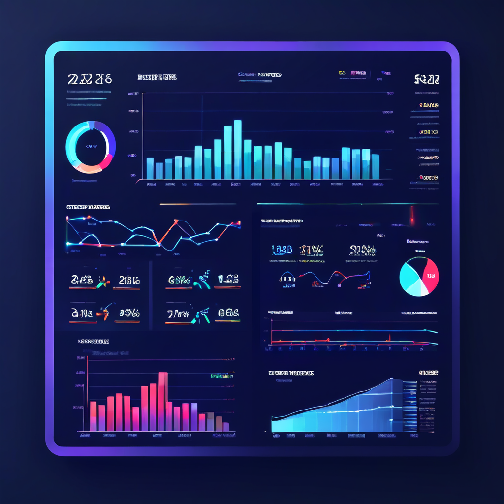 성공적인 제휴 파트너사 발굴을 위해 개발자 대시보드에서 핵심 성과 지표 데이터를 차트와 그래프로 시각화하여 분석하는 과정을 보여주는 이미지