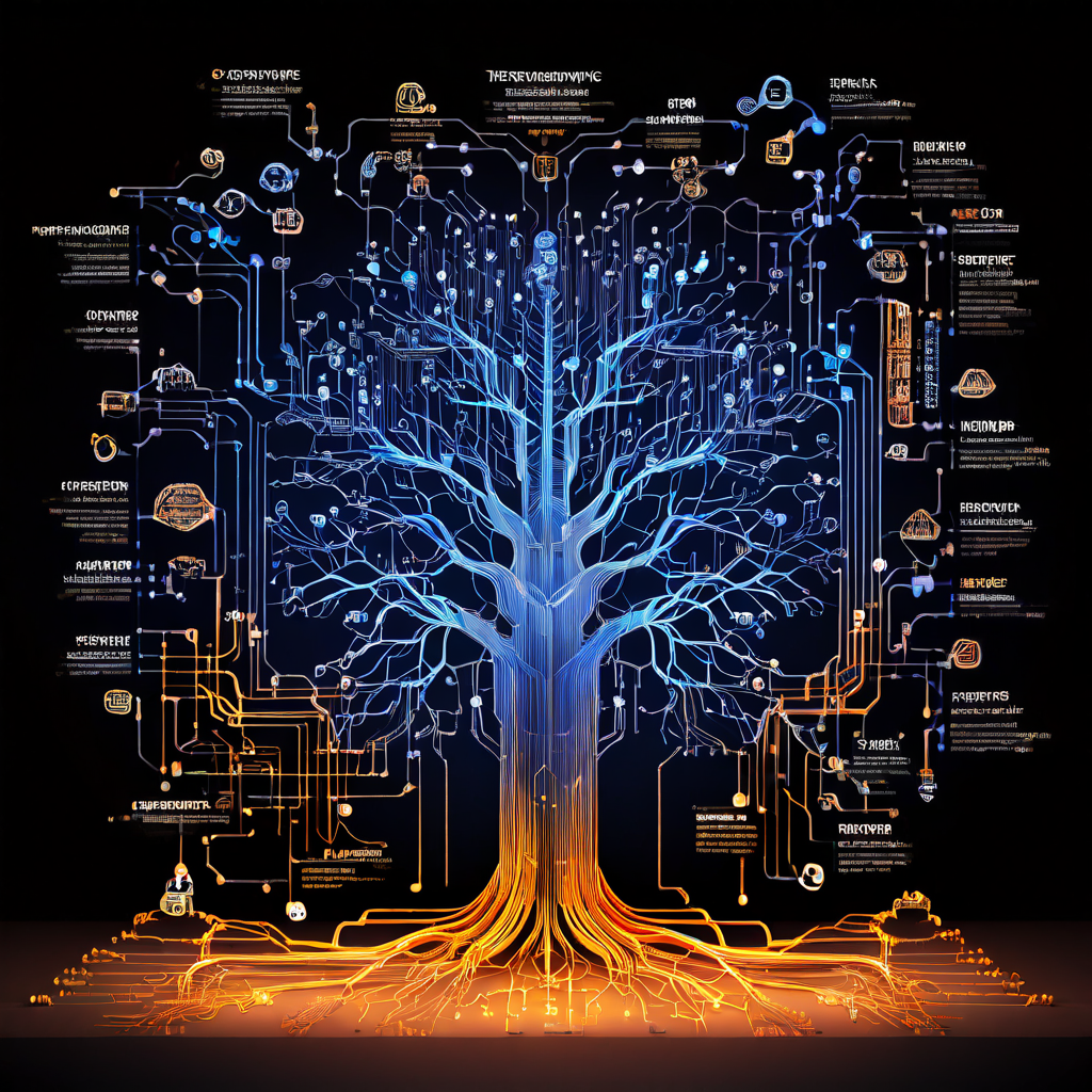 신뢰의 기반이 되는 백엔드 인프라의 기술적 구조를 정교한 설계도 형태로 시각화하여 핵심 시스템의 작동 원리를 설명하는 그림.