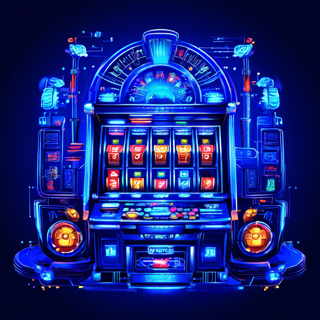 고해상도 슬롯머신 그래픽 최적화 전략을 기술 청사진 형태로 설명하는 그림으로, 디지털 캔버스 위에서 빛나는 초고화질 심볼 디자인 과정을 보여줍니다.