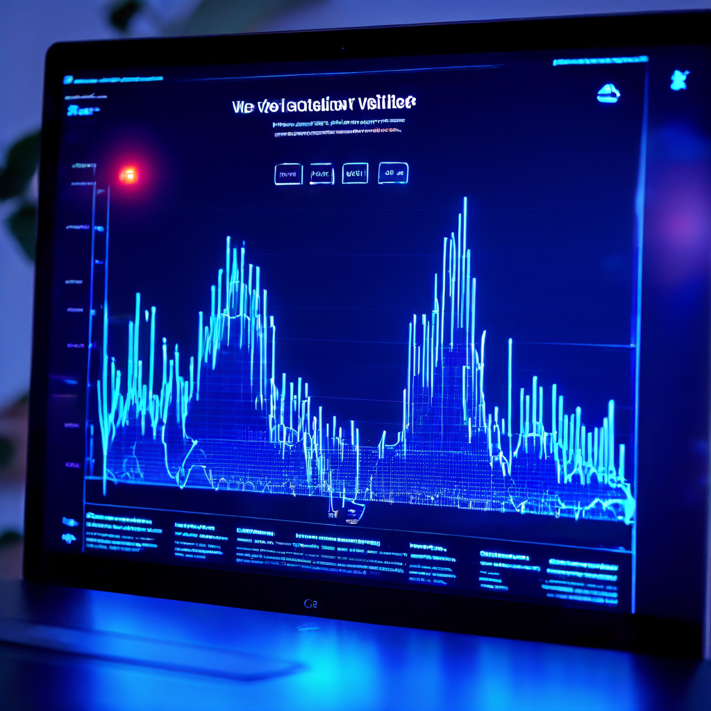 새로운 웹사이트의 활력을 화면 속에서 박동하는 심장으로 표현하고, 공지사항 업데이트 주기를 심전도 그래프로 시각화하여 사이트의 생명력을 강조하는 이미지.
