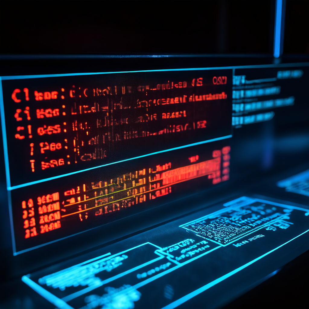 디지털 입금 확인 페이지가 X-레이처럼 내부 코드와 인프라가 투명하게 보이며 빛을 발하는 모습을 상세히 보여주는 이미지입니다.