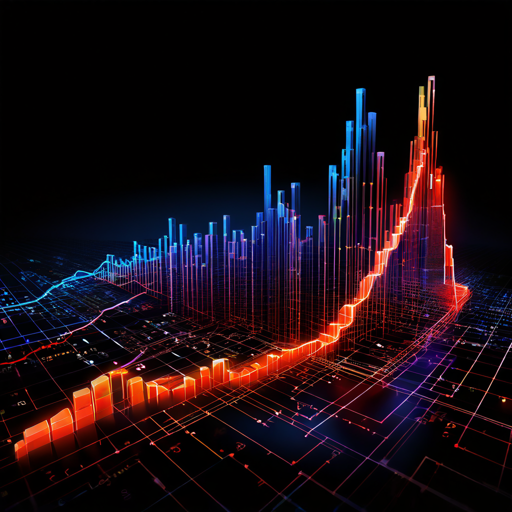 복잡한 알고리즘의 내부 작동이 빛나는 금융 수익 그래프의 상승 궤적에 미치는 영향을 시각적으로 표현한 개념 이미지입니다.