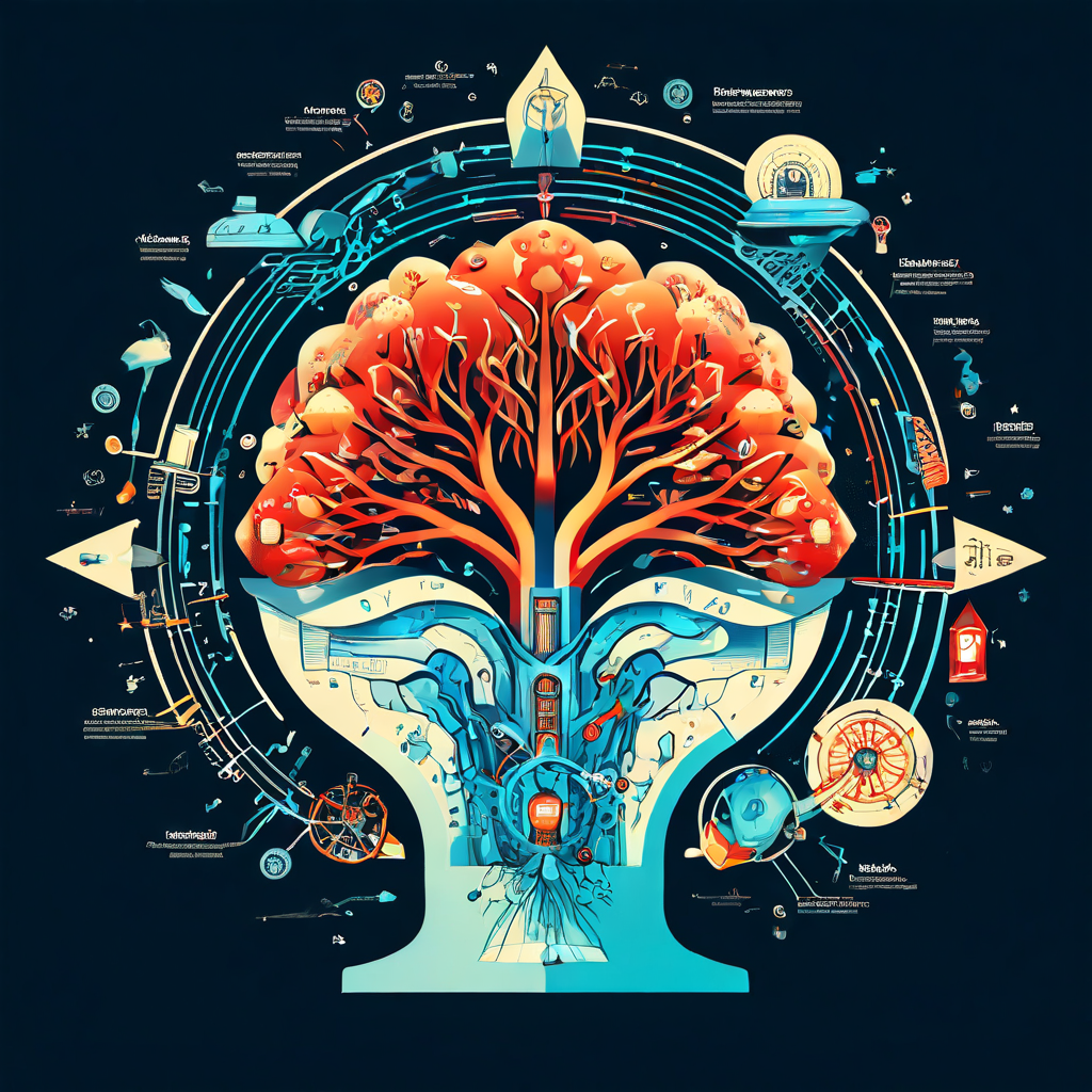 다양한 학습 경로와 아이디어가 초기 몰입 단계를 거쳐 하나의 통합된 지식 흐름으로 수렴되는 과정을 시각화한 개념도입니다.