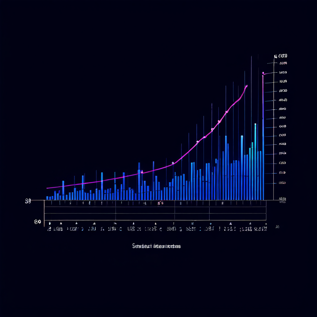 검색 빈도가 낮은 신규 웹사이트의 순위가 시간이 지남에 따라 검색 결과 페이지 그래프 상에서 점차 상승하는 과정을 개념적으로 표현한 다이어그램입니다.