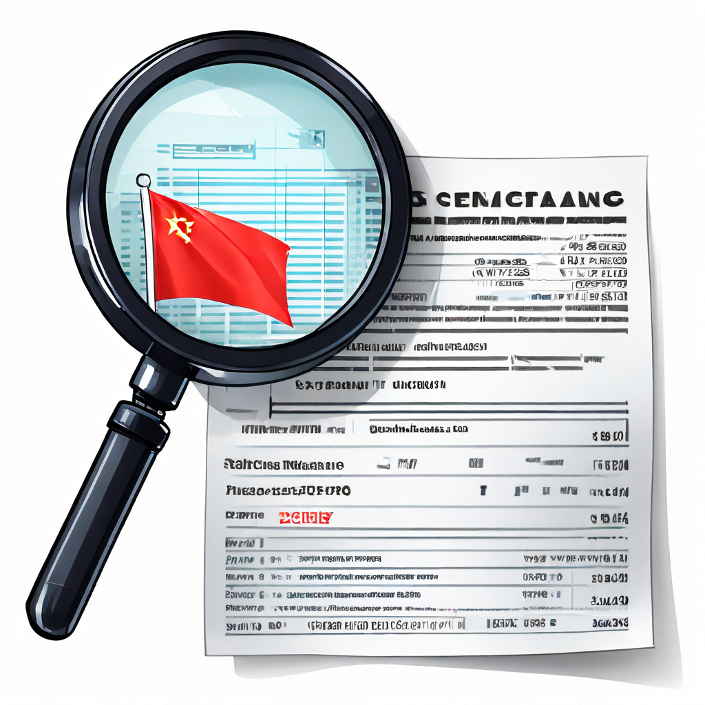 은행 명세서 위에 놓인 돋보기가 의심스러운 거래 옆의 경고 아이콘을 강조하며 금융 사기나 부정 거래를 식별하는 과정을 상징적으로 보여줍니다.