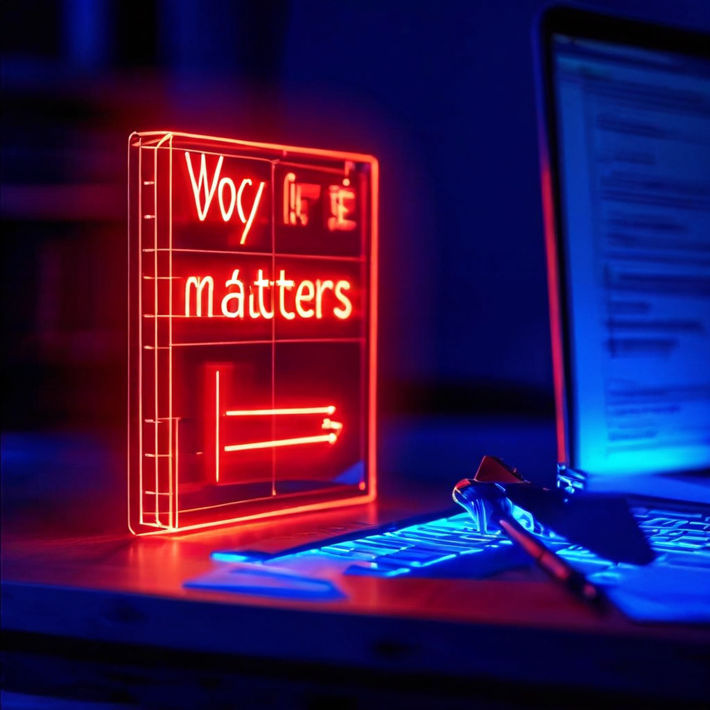 웹사이트 푸터 최적화의 중요성을 설명하는 블루프린트로, 체크리스트에서 화살표가 가리키는 빛나는 푸터 영역이 업데이트되는 과정을 시각화합니다.