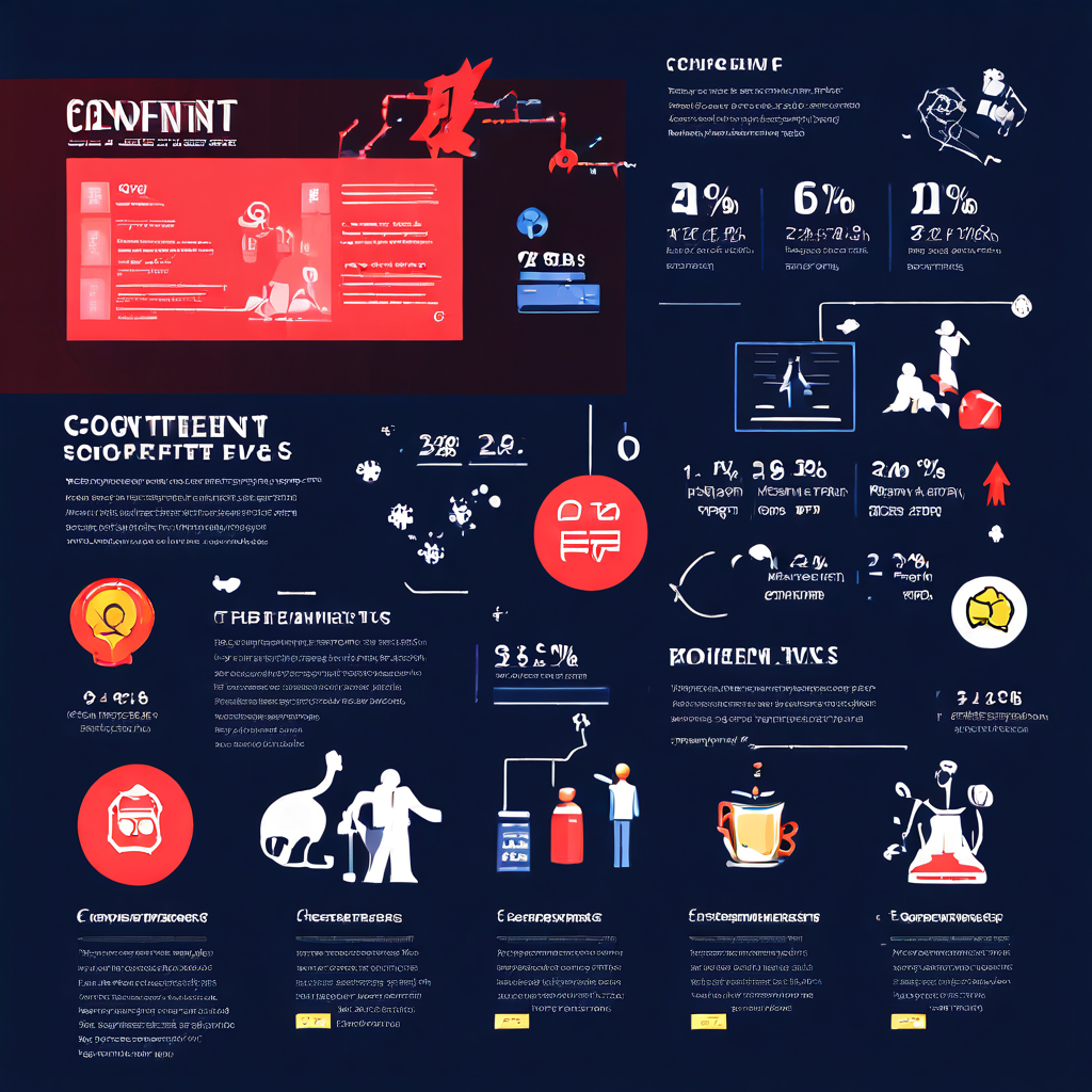 가짜 웹사이트가 주로 활용하는 이벤트 유형을 차트와 경고 기호를 통해 분석한 인포그래픽으로, 피싱 사기 예방을 위한 주요 정보를 제공합니다.