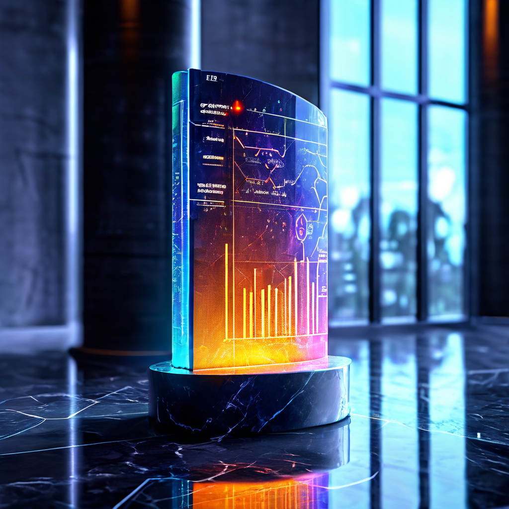 숨겨진 데이터 기반이 고객 서비스의 품질과 신뢰도를 빛나게 지지하고 있으며, 대리석 표면에 검증된 차트와 그래프가 새겨진 고품질 고객 서비스 방패를 상징적으로 표현한 이미지입니다.