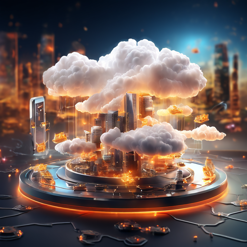 Abstract digital platform showing search intent and suspicion patterns with connected cloud layers and secure data flow.