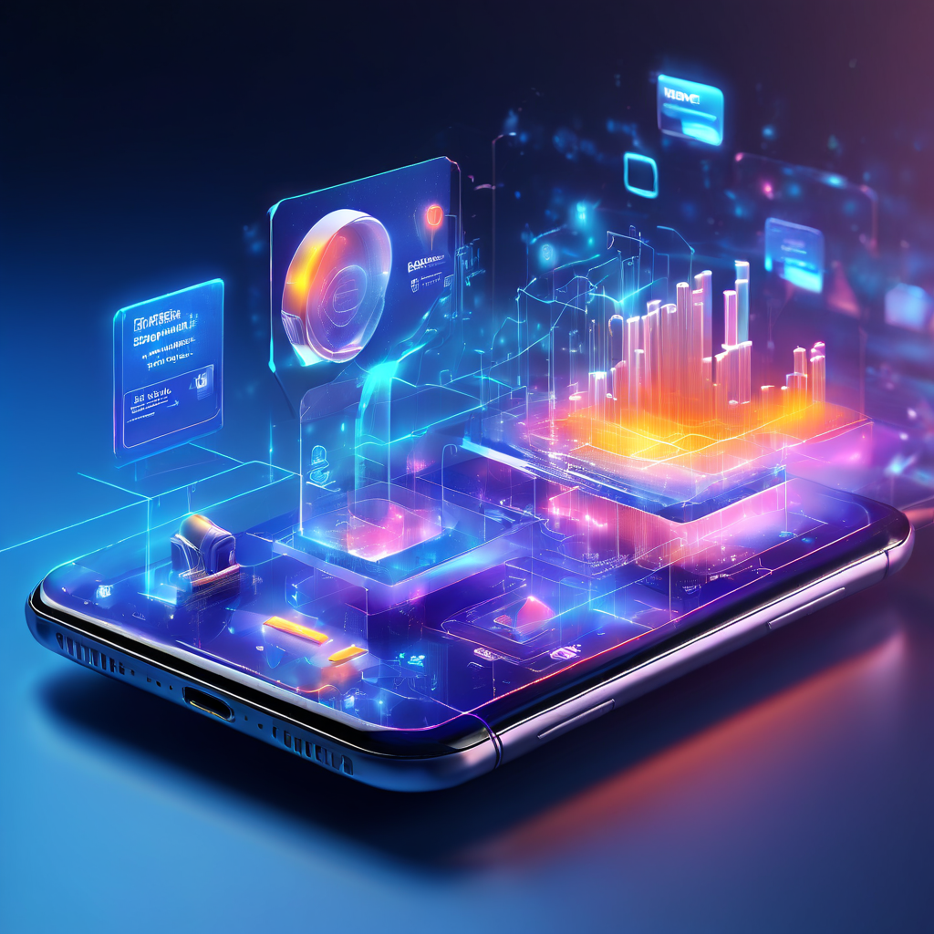 Futuristic digital interface showing layered payline visibility on a mobile screen with glowing data paths and secure service...